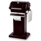 JNR Natural (NG) Gas Grill W/ Stainless Steel Grids On Black Patio Base