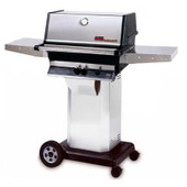 MHP TKJ2 Natural Gas Grill W/ Stainless Steel Grids On Stainless Steel Cart