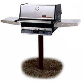 MHP TJK2-P Propane Gas Grill W/ Stainless Steel Grids On In-Ground Post