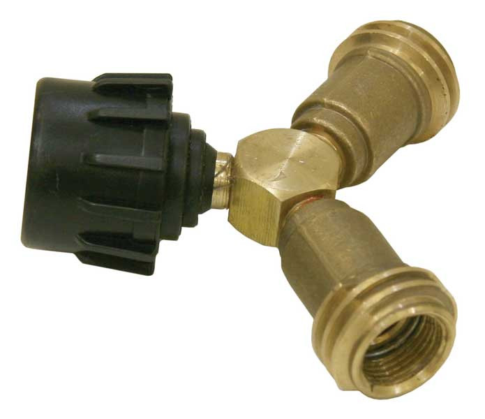 POL TEE SPLITTER CONNECTOR Y PIECE FOR LPG LP PROPANE CYLINDER DUAL CONNECTION 