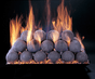 30" Alterna Dark Gray Vented Fire Balls with Custom Pan Burner
