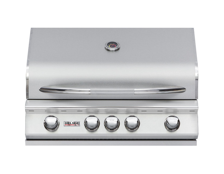 DELSOL Delta 32" Builtin Grill with Rotisserie, 4 Burner DSBQ32R