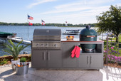 Delta Heat Challenger Coastal 82" Outdoor Kitchen Package with Large Egg Base