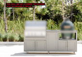 Grey Glimmer Challenger Designs Coastal Cart with Grill and Egg Base ONLY - COGI-83-GDK