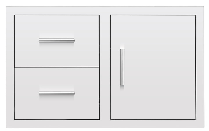 Summerset 36" Built-in 2 Drawer, 1 Door Combo Unit - DC2-36