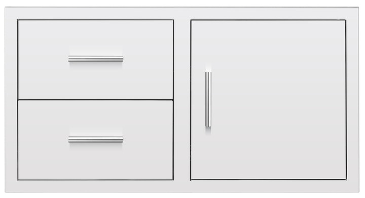 Summerset 42" Built-in 2 Drawer, 1 Door Combo Unit - DC2-42