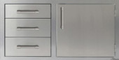 Alfresco 42" Triple Drawer Combo Unit - Single Right Door - AXE-DDC-R-42SC