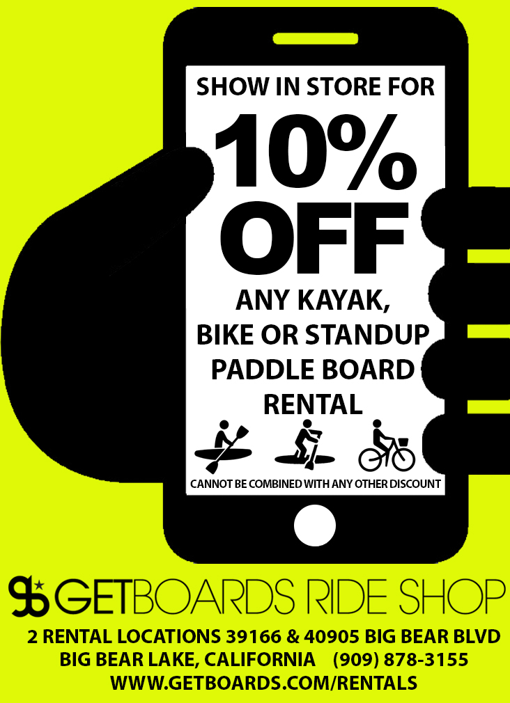 Big Bear Summer Rental Coupons | Kayak, Paddle Board & Bike ...