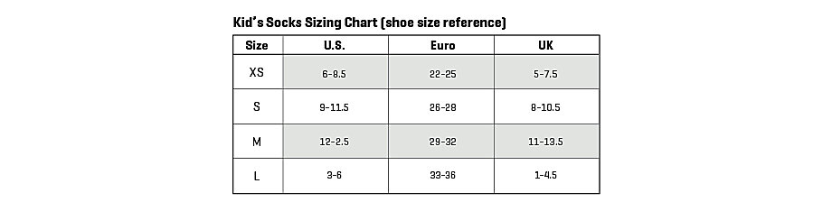Smartwool Socks Size Chart