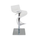 Adjustable contemporary acrylic curved bar stool