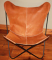 Light Brown Leather Butterfly Chair Cover