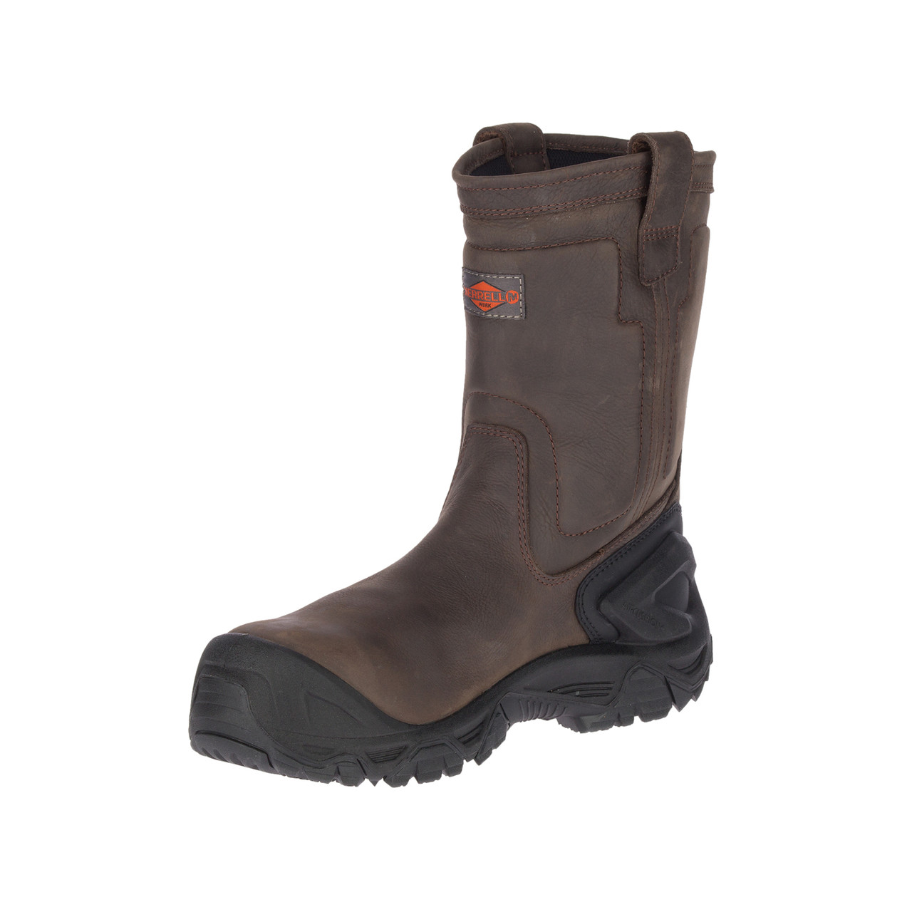 men's strongfield leather pull on waterproof comp toe work boot