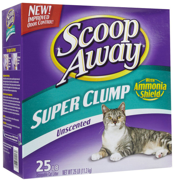 Scoop Away Super Clump Unscented Cat Litter 25lb Chaar