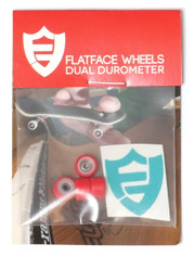 FlatFace Dual Durometer Bearing Wheels - White/Red