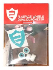 FlatFace x Oak Dual Durometer Bearing Wheels - Turquoise/White