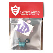 FlatFace Dual Durometer Bearing Wheels - Black/Turquoise