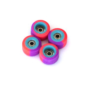 FlatFace x Oak Dual Durometer Bearing Wheels - Turquoise/Pink-Purple