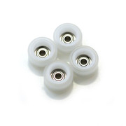 FlatFace Dual Durometer Bearing Wheels - White/Clear