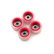 FlatFace Dual Durometer Bearing Wheels - Red/Clear