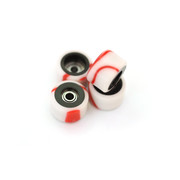 FlatFace Dual Durometer Bearing Wheels - Black/Candy Swirl Red