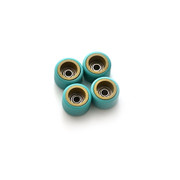 FlatFace Dual Durometer Bearing Wheels - Gold O/Turquoise