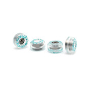 FlatFace G10 Dual Bearing Urethane 72D-Ultra - Clear-Blue Glitter Front