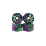 Blistered Urethane Wheels - Caramel Ceramic Bearing - Halloween Green/Purple UV + Black Hex