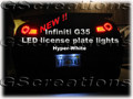 Infinity G35 LED license plate lights