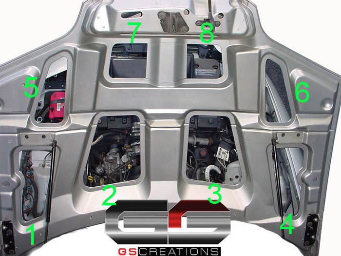 1998-2002 Pontiac Trans Am WS6 Underhood Mirror Kit