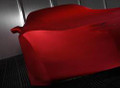 C6 Corvette GM Car Cover - Indoor Dust Cover, Color Crossed-Flag Logo, Red 