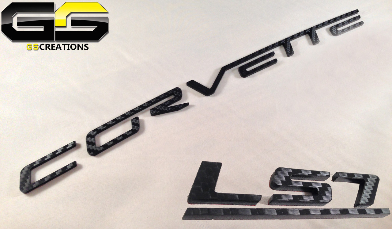 C6 Corvette LS3 Fuel Rail Cover Letter Insert Kit 3m CARBON FIBER Di-noc