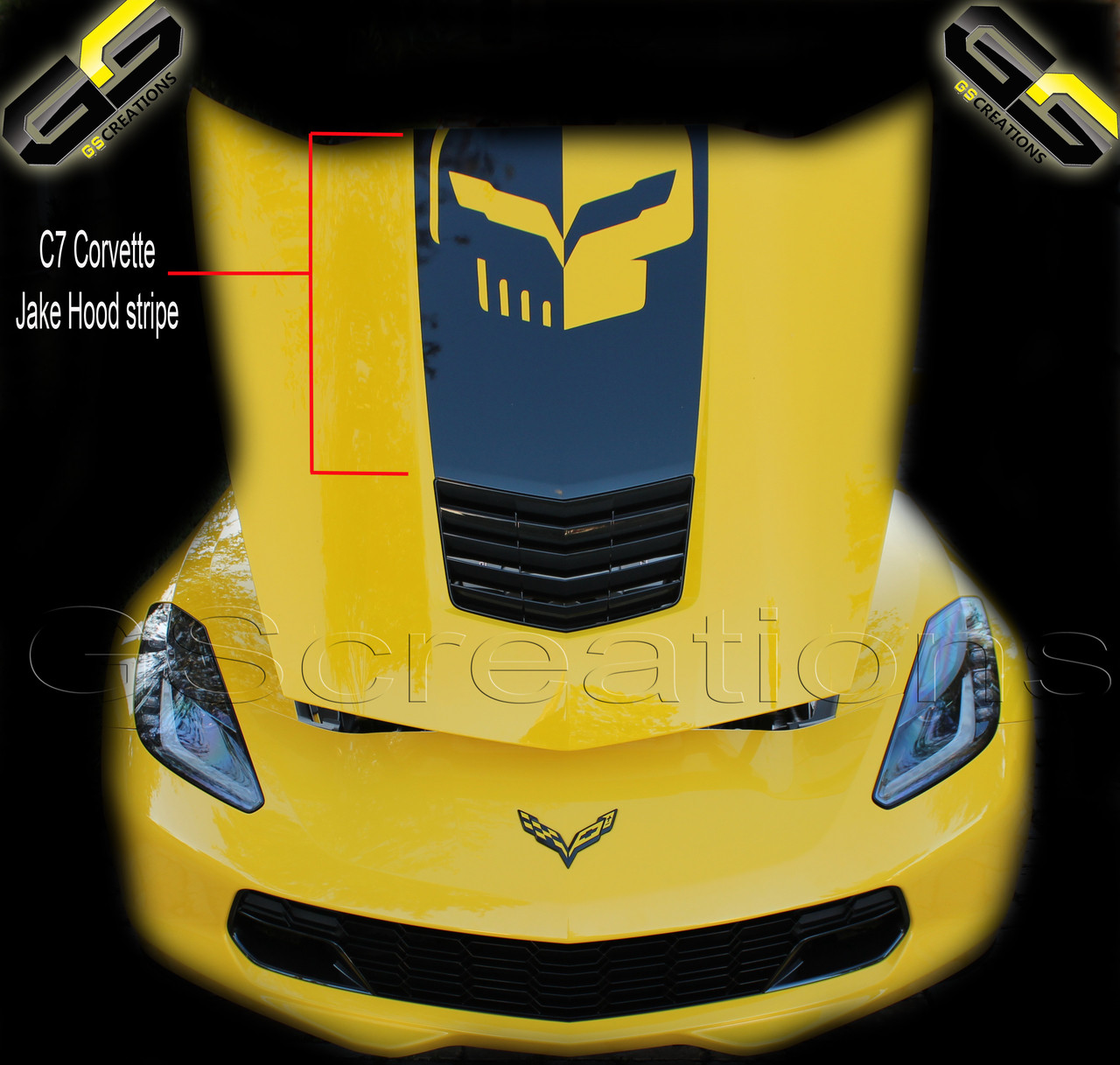 C7 Corvette Stingray Z06 Grand Sport Hood Vinyl Graphic Decal Jake