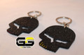 C6 Corvette Racing Jake Punisher Skull Emblem Keychain with Custom Teeth Colors