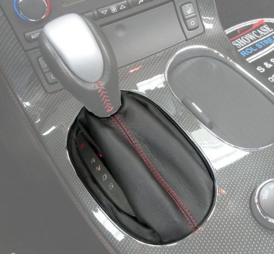 RED STITCH SUEDE MANUAL SHIFT BOOT WITH PLASTIC FRAME FOR CORVETTE C7 14-16