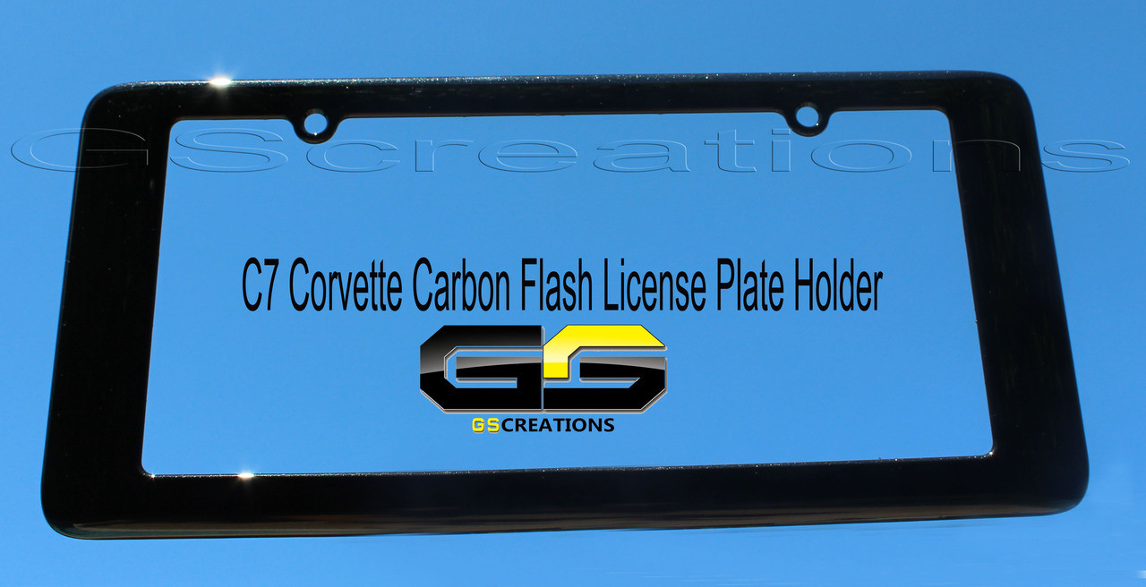 Corvette C7 Z06 License Plate Frame | 100% Carbon Fiber | Black | Front | United States | Premium | All Models | GLOWING