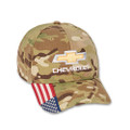 CHEVROLET Gold Bowtie American Flag CAMO Base Ball CAP HAT