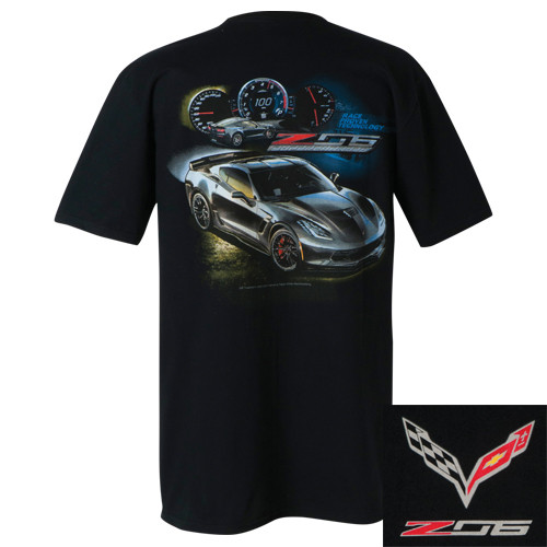Corvette Racing C7 Z06 Track Meet T-Shirt - Black, Official Licensed, Size S