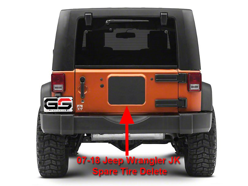 Jeep Wrangler JK JKU Spare Tire Carrier Delete Filler Plate Tramp Stamp 07-18  - GScreations