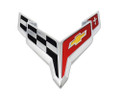 2020+ C8 Stingray Corvette OEM Front ONLY Bumper Chrome  Flags Emblem