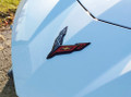 C8 Stingray Corvette OEM Front ONLY Bumper Carbon Flash Flags Emblem Black