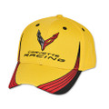Yellow Racing Base Ball CAP HAT With 2020 C8 Corvette Logo