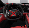 Red Stitching & Stripe Heated Leather Steering Wheel for 2020 + C8 Corvette