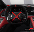 Red Stitching & Stripe Heated Suede Steering Wheel for 2020 + C8 Corvette