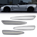 2005-2013 Chevrolet Corvette C6 Clear White LED Side Marker Set