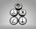 1997-2004 C5/Z06 Corvette C5 Executive Series Fluid Cap Covers Black Caps With Brushed Tops 5pc or 6pc Set | Man or Automatic Transmission