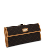 Rioni Womens Continental Clasp Wallet - Signature Brown