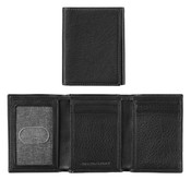 Johnston & Murphy Mens Tri-Fold RFID Leather Wallet - Black
