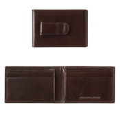 Johnston & Murphy RFID Italian Leather Mens Two-Fold Money Clip Wallet  Mahogany