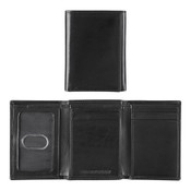 Johnston & Murphy Mens RFID Tri-Fold Wallet Black