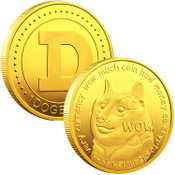 1Pc Gold Dogecoin Coins New Collectors Gold Plated Doge Coin #DOGE